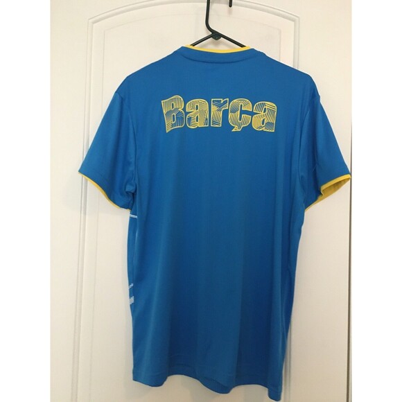 FCB Barca Men's Graphic Print Short Sleeve Soccer Jersey Shirt Size Large - Picture 7 of 10
